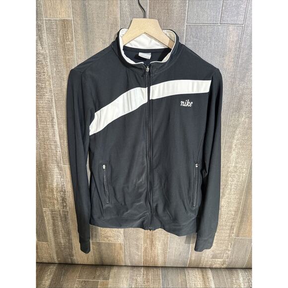 Vintage Nike Jacket For Women Size Medium Black And White‎ - Picture 1 of 10